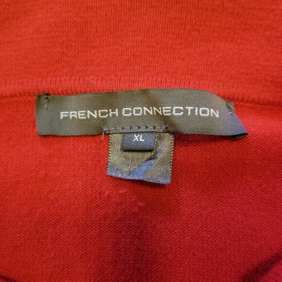 Off the Shoulder Red Knit Long Sleeve Sweater Top French Connection Women XL - Picture 6 of 11